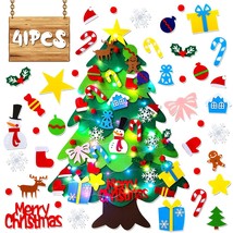 41 Pieces Felt Christmas Tree For Kids Wall Set Diy Felt Christmas Tree With Lig - £22.95 GBP