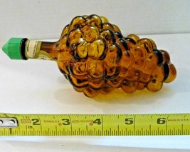 CHIANTI AMBER Glass Grape Bunch Shaped Wine Empty Bottle Italy Vintage F/S - $24.75