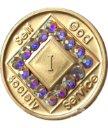 1 - 40 Year Official NA Medallion With Crystal AB Color Swarovski Crystal - £12.78 GBP