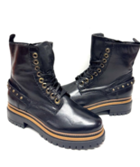 MIZ MOOZ SOFT LEATHER  PLATFORM BOOT SIDE ZIP  LACE UP 37EU / 7US BLACK ... - $164.34