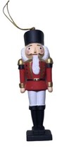 Vintage Wooden 4” Christmas Nutcracker ornament Red coat  Handmade/painted - £6.53 GBP