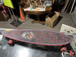 Classic Santa Cruz PinTail Longboard Skull skateboard 39&quot; Long X 9.5&quot; Wide, Used - £166.71 GBP