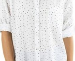 JACHS Girlfriend NY ~ White w/Polka Dot Print ~ Button Up Blouse ~ Size XL  - £14.94 GBP