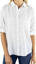 JACHS Girlfriend NY ~ White w/Polka Dot Print ~ Button Up Blouse ~ Size XL  - £14.73 GBP