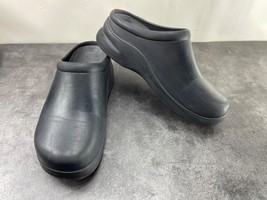 Klogs Mules Clogs Women 6 M Shoes Black Leather Slip On Casual Comfort N... - $27.54