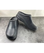 Klogs Mules Clogs Women 6 M Shoes Black Leather Slip On Casual Comfort N... - $38.64 CAD