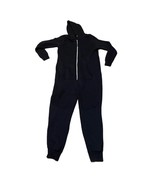 Boohoo Man Biker Detail Full Zip Hooded One piece Sweatsuit in Black Siz... - £25.36 GBP