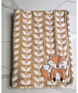 Carter&#39;s Baby Blanket Fox Leaves Embroidered Applique Sherpa  - $23.71