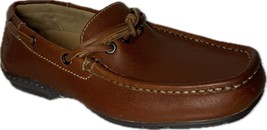 ROCKPORT Men&#39;s Cortson DK Tan Leather Dockside Slip-on Boat Shoes SZ. 7, V73213 - £56.12 GBP
