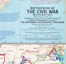 1961 Civil War Battlefields Map National Geographic Double Sided 24.5 x ... - £23.18 GBP