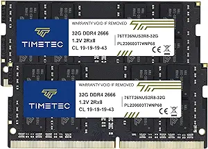 Timetec 64GB KIT(2x32GB) DDR4 2666MHz PC4-21300 Non-ECC Unbuffered 1.2V ... - $216.99