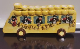 Vintage Menorah Porcelain Musicants Yellow Bus Hanukkah Lamp Israel - $46.39