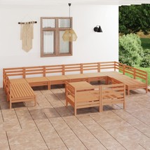13 Piece Garden Lounge Set Honey Brown Solid Wood Pine - £385.44 GBP