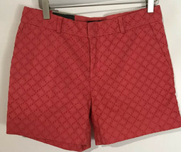Banana Republic Shorts NEW 5&quot; Modern Fit Coral Pink Eyelet MSRP $49 Size 2  - £14.81 GBP