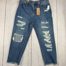 Vanilla Star 17 Boyfriend Fit High Rise Blue Jeans Pants Denim Women - $18.20 CAD