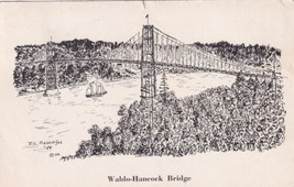 Waldo-Hancock Bridge Maine ME 1952  Postcard C23 - £2.35 GBP