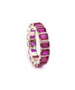 18k Gold Eternity ring Ruby diamonds band Ring - zilver kist stone queen  - $24,232.12 MXN