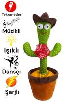 Talking Dancer, Musical Lighted Pot Cactus Plush Toy Mexican With Hat - £22.38 GBP+