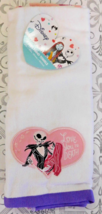 New Love You To Death Disney 2 Hand Towels Nightmare Before Christmas Jack Sally - £16.10 GBP
