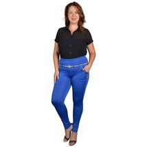 Fashion Solid Color Sexy Slim Fit Tight Pants Trousers Plus Size 3X Blue - €9,37 EUR