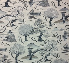 Ballard Design Sora Azure Blue Inside Out® Chinoiserie Toile Fabric By Yard 57&quot;W - £28.76 GBP