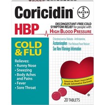 3 BOXES of Coricidin HBP *09/2025* Cold &amp; Flu Tablets, 20 ea - 60 total - $23.99