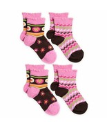 Jefferies Socks Girls Lace Trim Pink Flower Daisy Stripe Vintage Pattern... - $10.96 CAD