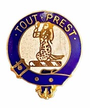 Scottish Clan Murray /Moray TOUT PRIEST Pin Gold Tone &amp; Enamel Kilt Pin ... - $21.38