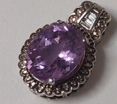 Little Purple Stone Pendant Stamped P925 - £23.98 GBP