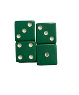 Set Of 4 Green Dice With Silver Pips For Board Games &amp; Collectors - $6.61 CAD