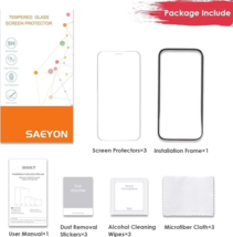 SAEYON For iPhone 12 Mini 5.4" Tempered Glass Screen Protector Kit - 3 Sreens image 2