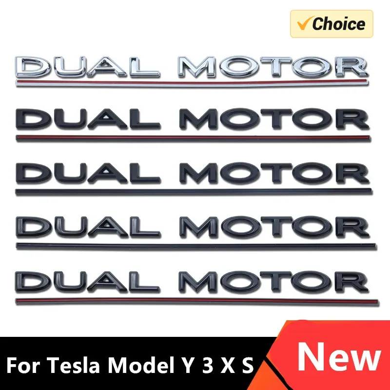 DUAL MOTOR Emblem for Tesla Model 3 Y S X Accessories Underlined Letters... - $13.41+
