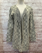 Anthropologie Oliver by Escio Open Front Sweater Cardigan Size M Ivory Black NEW - £36.34 GBP