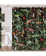 Dinosaur Kids Shower Curtain 72x72in with Hooks - $54.44