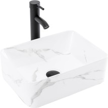 Rectangular Bathroom Sink 16&quot; X 12&quot; Marbling Above Counter Porcelain Cer... - $118.98