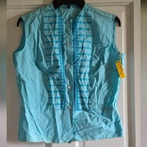 Vintage sleeveless button up eyelet shirt, vintage size 18, approx L NWT - $28.05