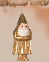 3&quot; Bethany Lowe Mini Gold Belsnickel Santa Claus Ornament Retro Christma... - £20.45 GBP