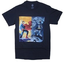 BATMAN VS. SUPERMAN T-SHIRT DC COMICS MENS DARK KNIGHT RETURNS RISES BLA... - $12.97