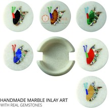 Handmade Tea Coaster Set Kitchenware Marble White Housewarming Gift E1951 - £181.17 GBP