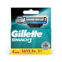 Gillette Mach 3 Manual Shaving Razor Blades - 4s Pack (Cartridge) (Pack of 1) - £15.50 GBP