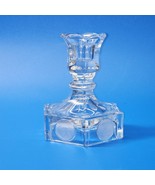 Vintage FOSTORIA Crystal Clear Single Light 4.5&quot; Candle Holder COIN DOT ... - $14.95 CAD