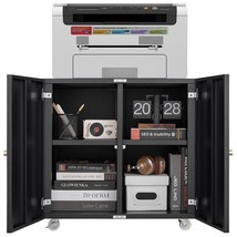Mobile Printer Stand with File Cabinet &amp; Shelves - $2,139.89 MXN