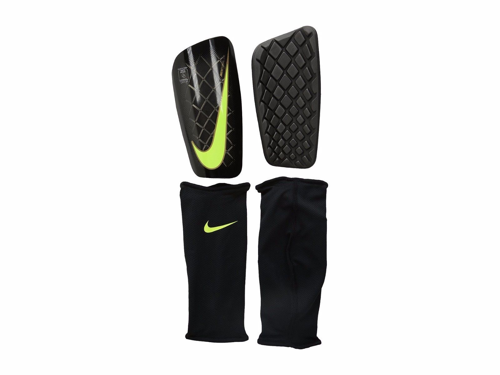 Nike Mercurial Lite Soccer Shin Guards Adult Unisex, SP0284 071 Size L Black/Vol - £27.87 GBP