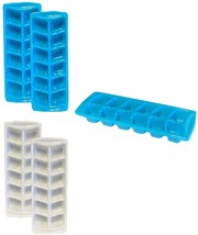 4-Pack Stackable Ice Cube Trays - BPA Free, 12 Medium Cubes Each, White &amp; Blue - £7.90 GBP