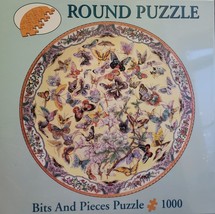 Bits And Pieces 26.6&quot; Puzzle Round Puzzle 1000pc &quot;Ninety Nine Butterflie... - $21.49