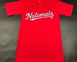 Washington Nacionales Hombres S Rojo Henley Camisa Botón Cuello Majestic... - $16.70