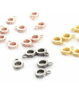 1Pcs Pave Diamond Lobster Ring 925 Silver Jump Ring Jewelry Connector Finding. - $9.82