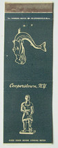 Cooperstown, NY Matchbook Cover Folk Art &quot;Cigar Store Indian&quot; / Mermaid Fountain - £1.38 GBP