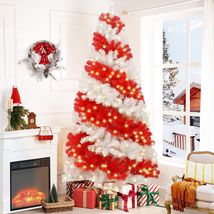 6ft Artificial Candy Cane Christmas Tree, 300 LED, 900 Branches - $195.99