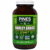 Pines Organic Barley Grass,500 mg,500 Count Tablets - $34.68